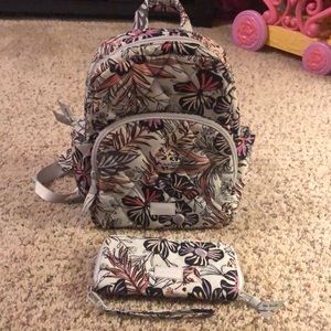 Vera Bradley Factory Backpack and Wallet